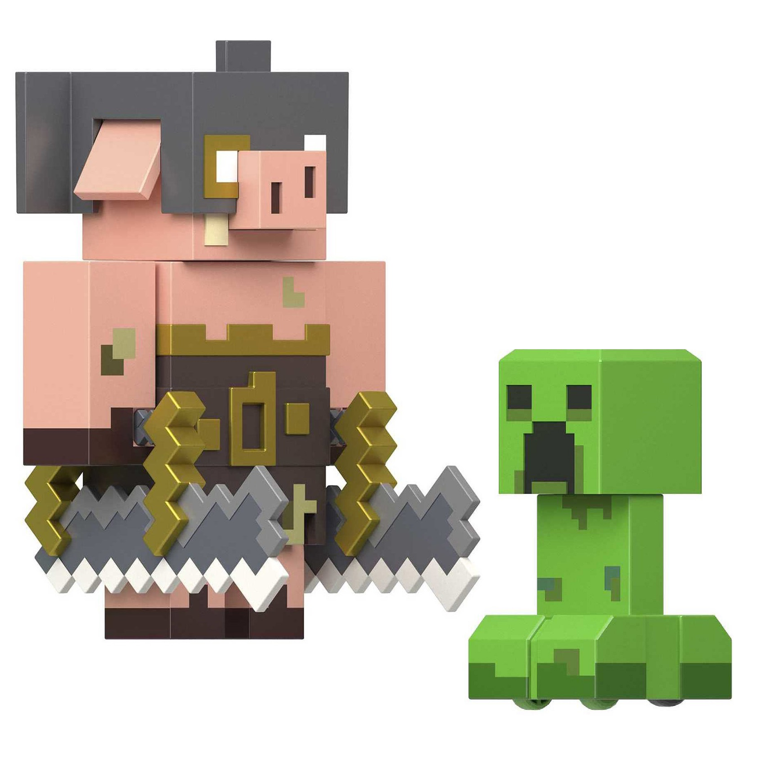 Фигурки Minecraft Legends Creeper vs Piglin Brute 2шт GYR98 - фото 1