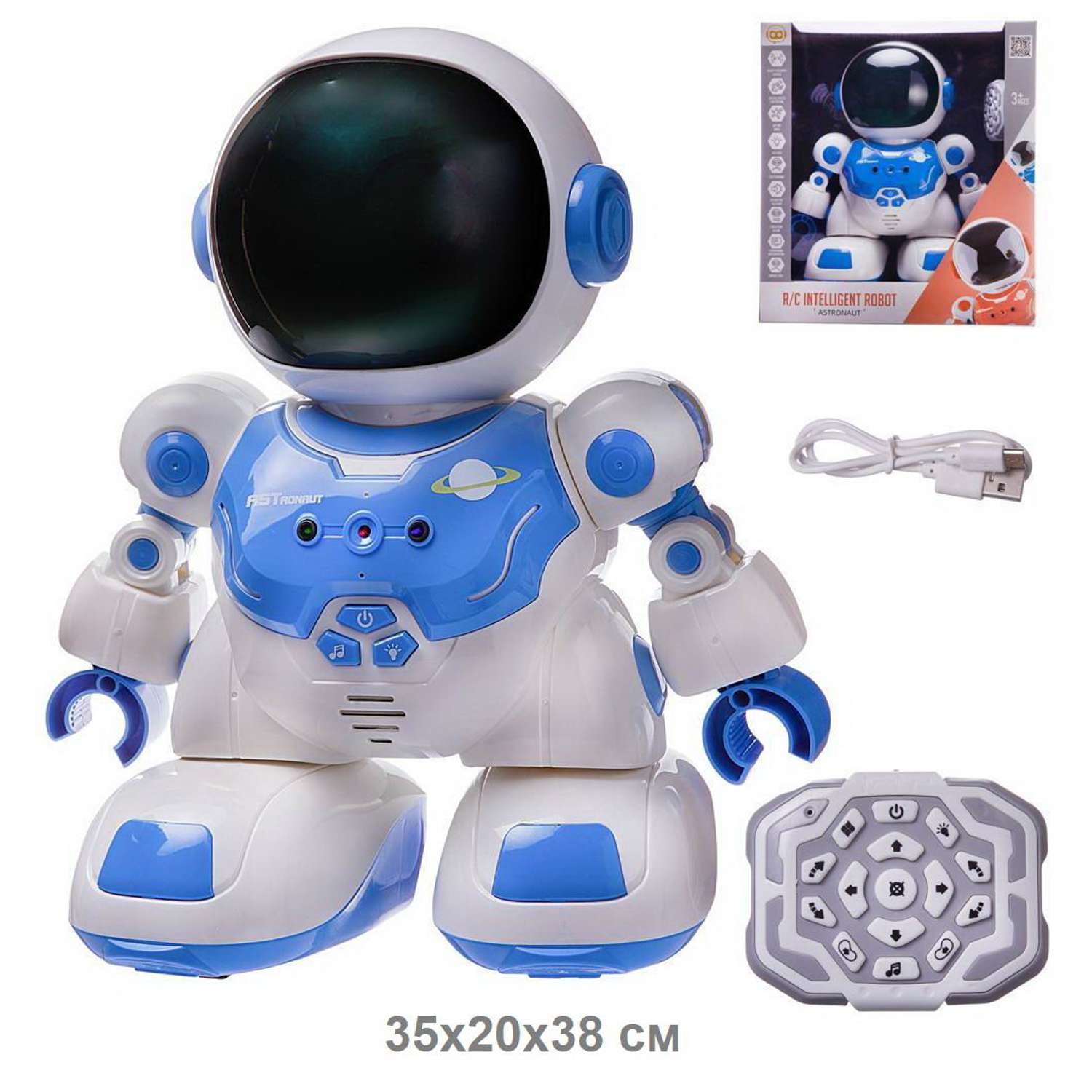 Робот на радиоуправлении Junfa Астронавт световые и звуковые эффекты синий - фото 2