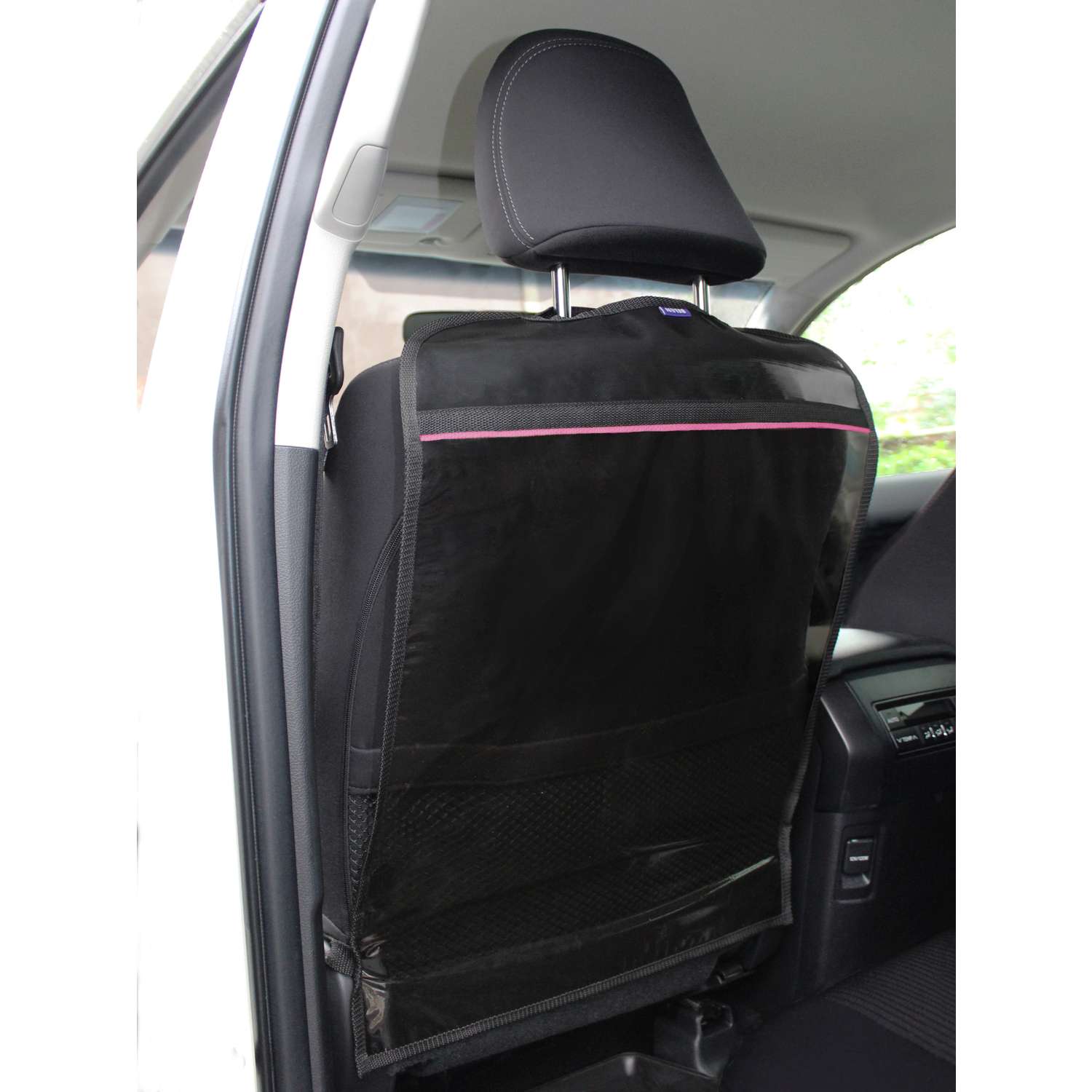 Защита на спинку автокресла Belon familia цвет черный розовый вид 6 Размер 50х70 см - фото 2