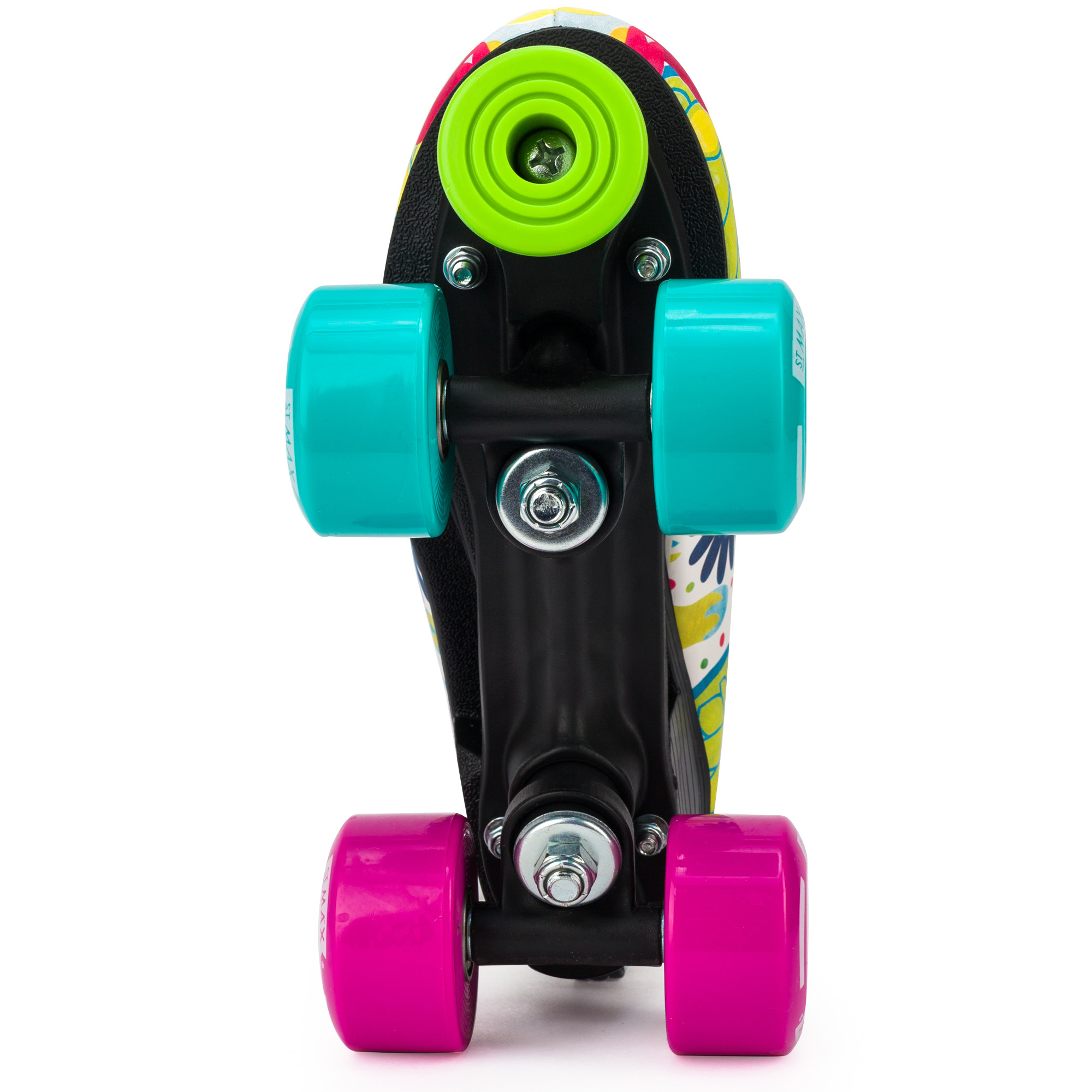 Роликовые коньки SXRide Roller skate YXSKT04FLWR цвет белые с цветами размер 31-34 - фото 4