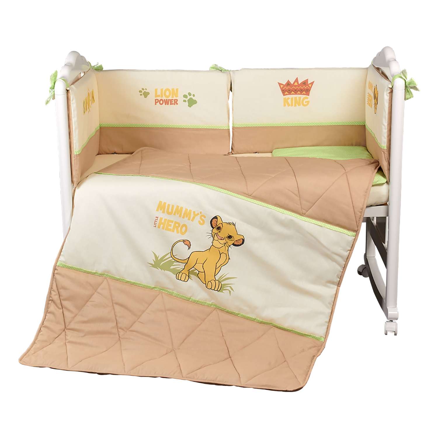 Комплект в кроватку Polini kids Disney baby Король Лев 5 предметов Макиато - фото 5