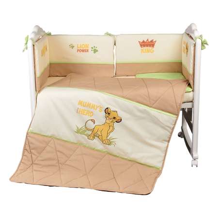 Комплект в кроватку Polini kids Disney baby Король Лев 5 предметов Макиато