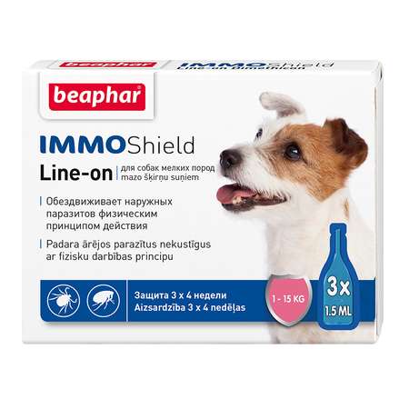 Капли для собак Beaphar Immo Shield мелких пород от блох и клещей 4.5мл