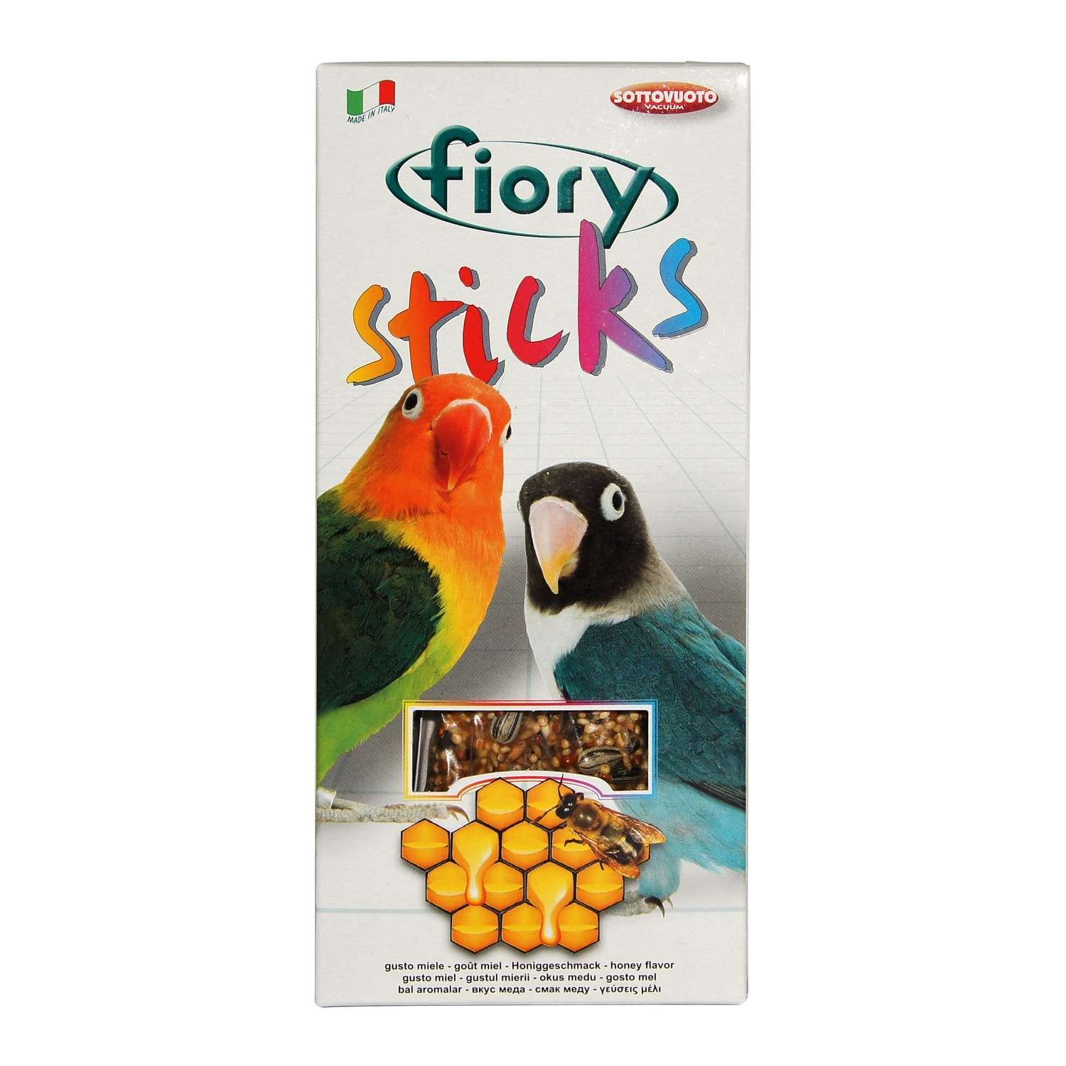 Лакомство для попугаев Fiory Sticks для средних Палочки с медом 60г 2шт - фото 1