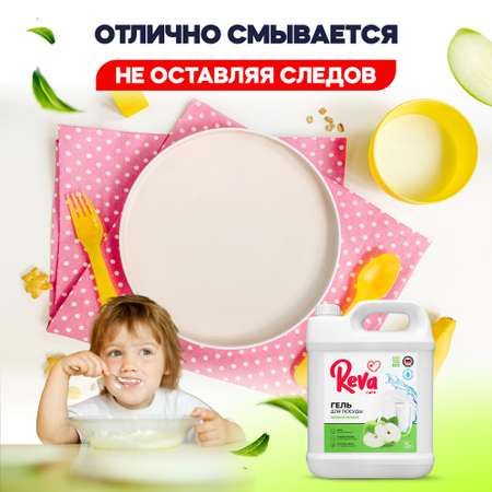 Средство для мытья посуды Reva Care антибактериальное Dishwash с ароматом Яблоко 5 л