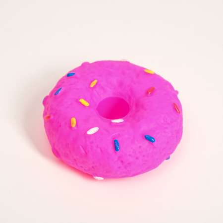 Игрушка для собак Пижон пищащая «Пончик» розовая
