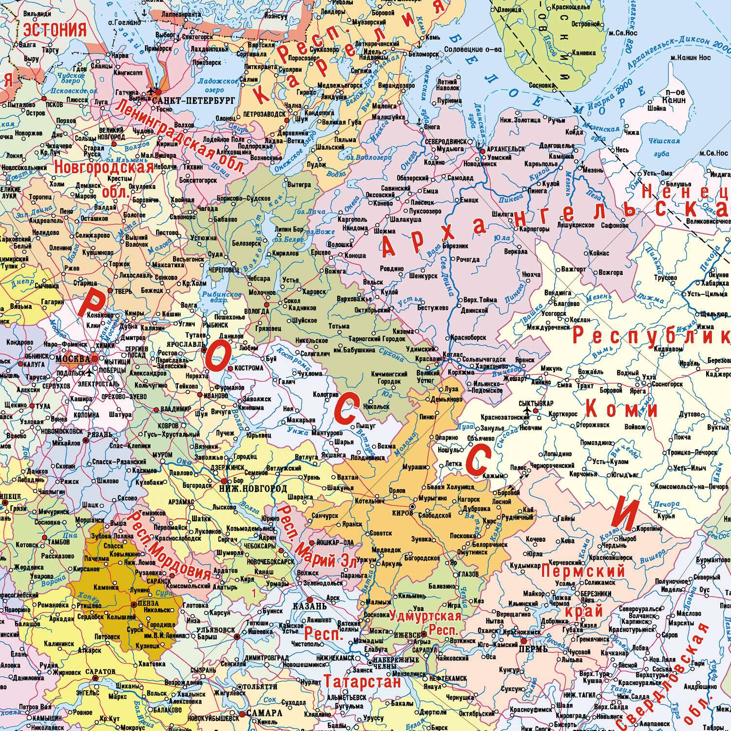 Карта России РУЗ Ко РФ Федеративное устройство с символикой - фото 2