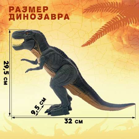 Динозавр Sima-Land Рекс работает от батареек со светом и звуком