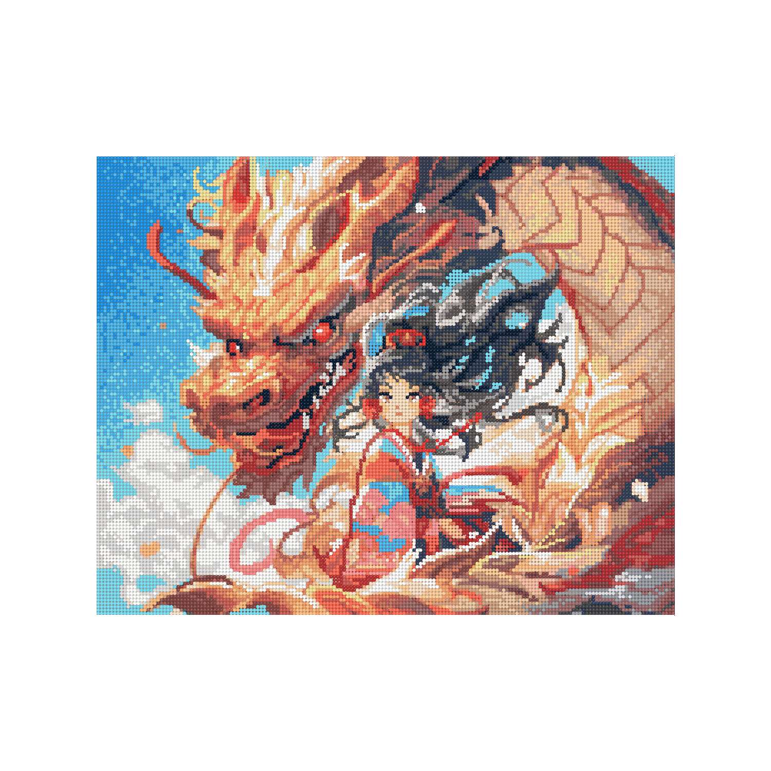 Алмазная мозаика Art sensation холст на подрамнике 40х50 см Девушка и дракон - фото 2
