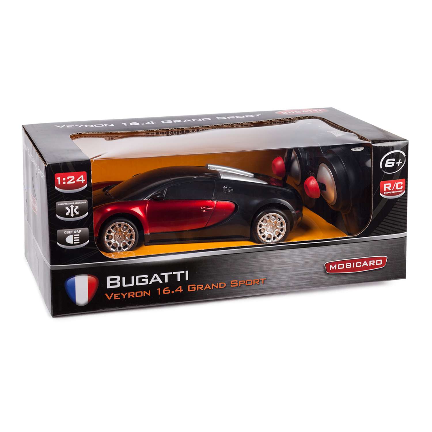 Машинка РУ Mobicaro Bugatti 1:24 красная - фото 3