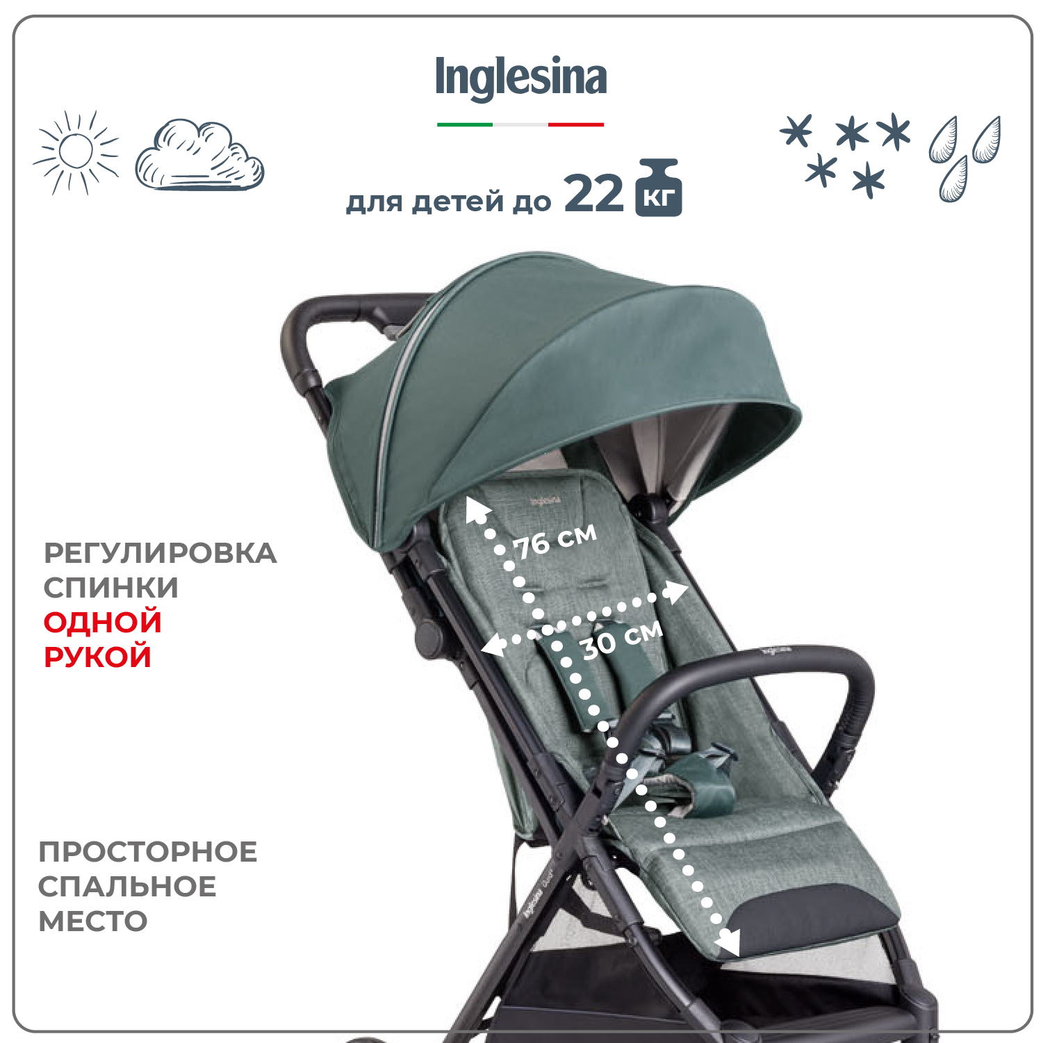 Прогулочная коляска INGLESINA Quid 2 Elephant Grey - фото 2