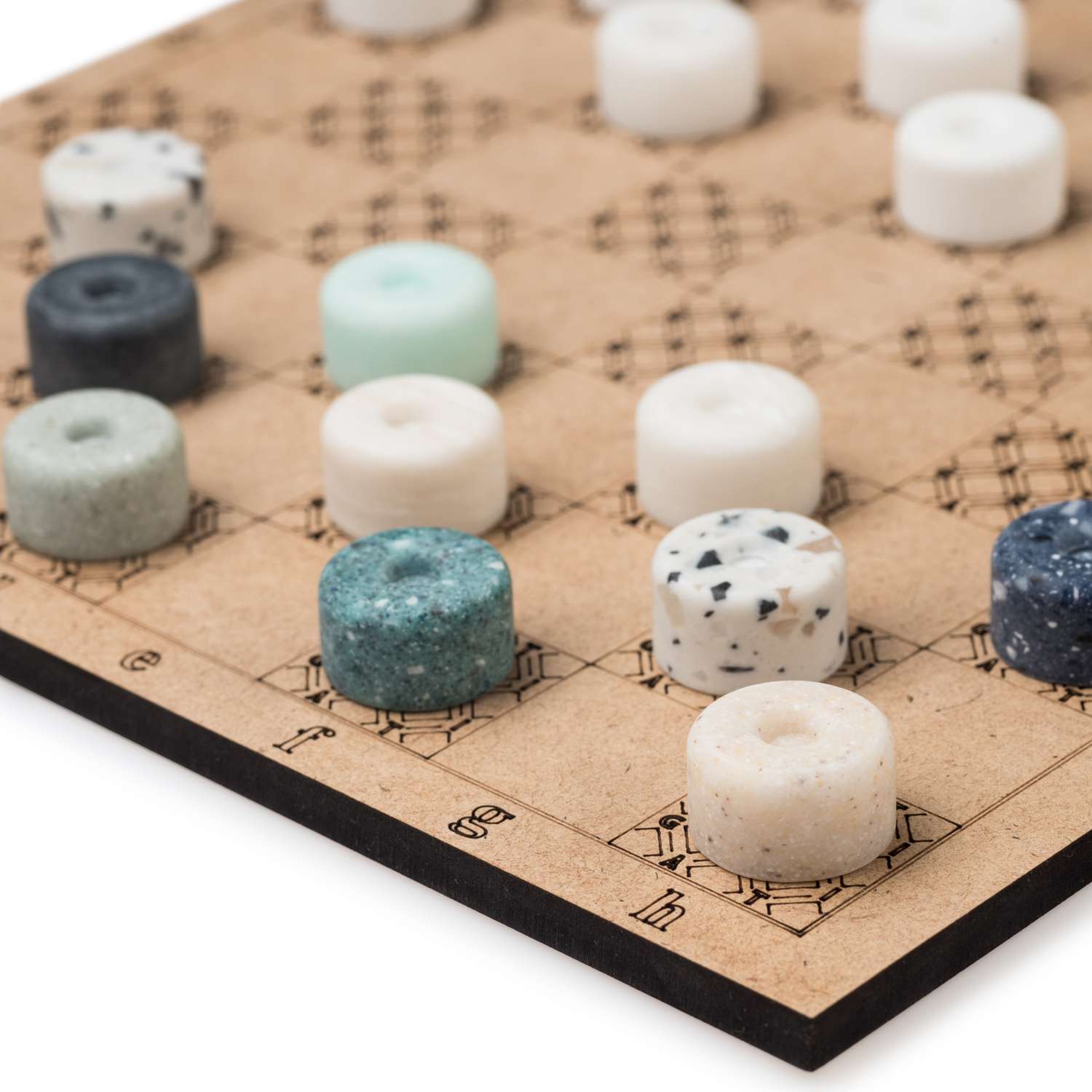 Игра Checkers Random с полем GARTI Логическая настольная игра из искусственного камня - фото 1