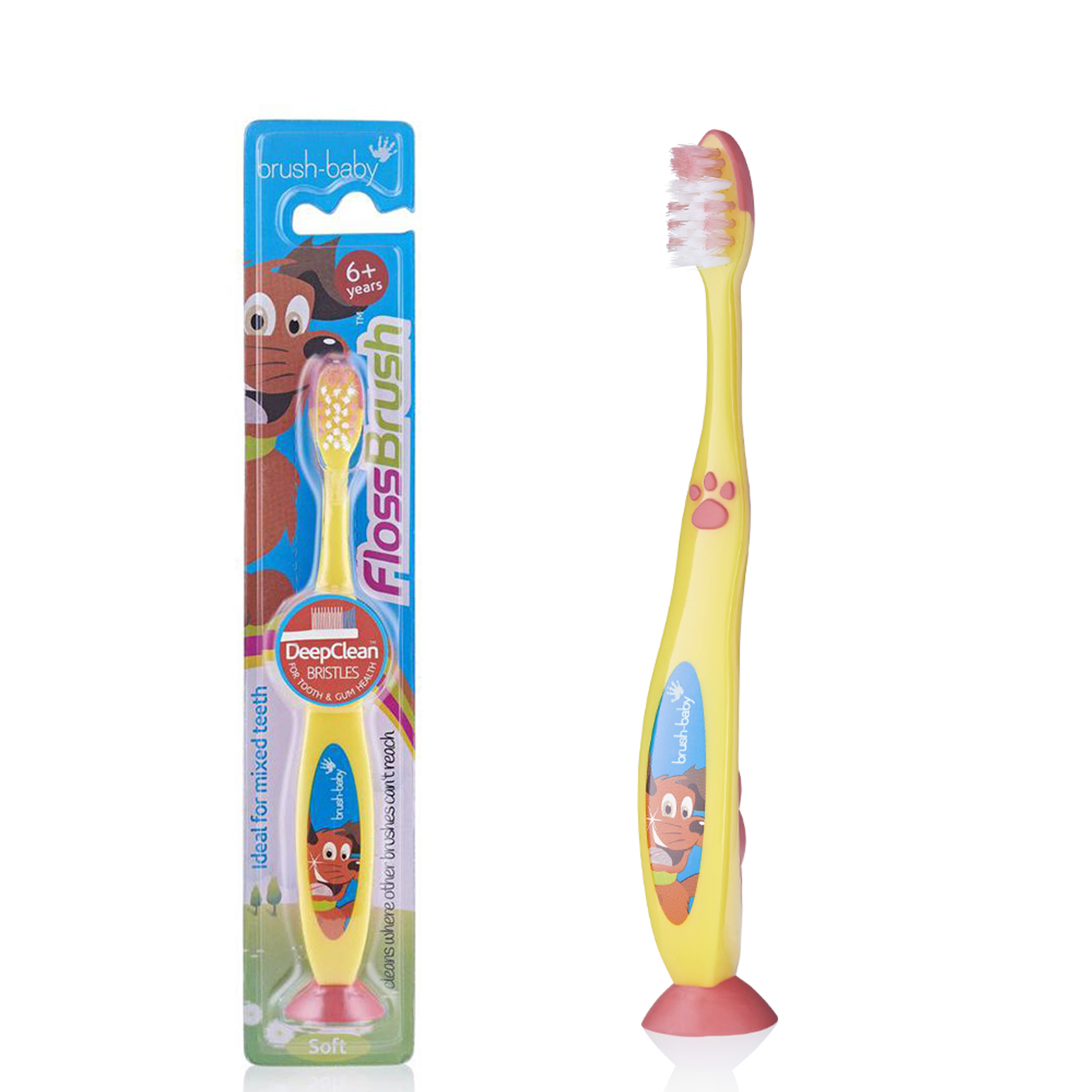 Зубная щетка Brush-Baby FlossBrush NEW с 6 лет желтая - фото 6