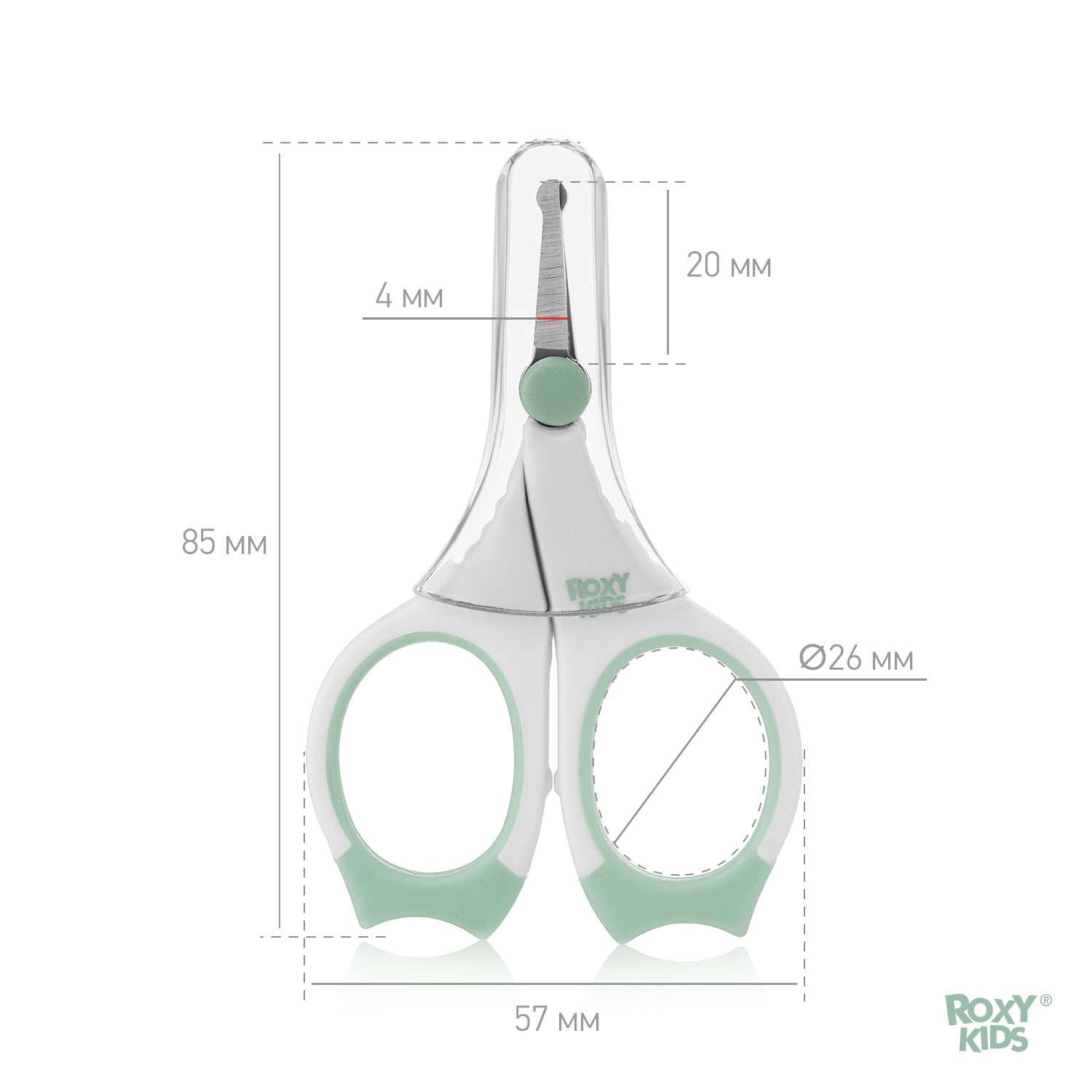 Маникюрные ножницы ROXY-KIDS для новорожденных и малышей цвет мятный - фото 10