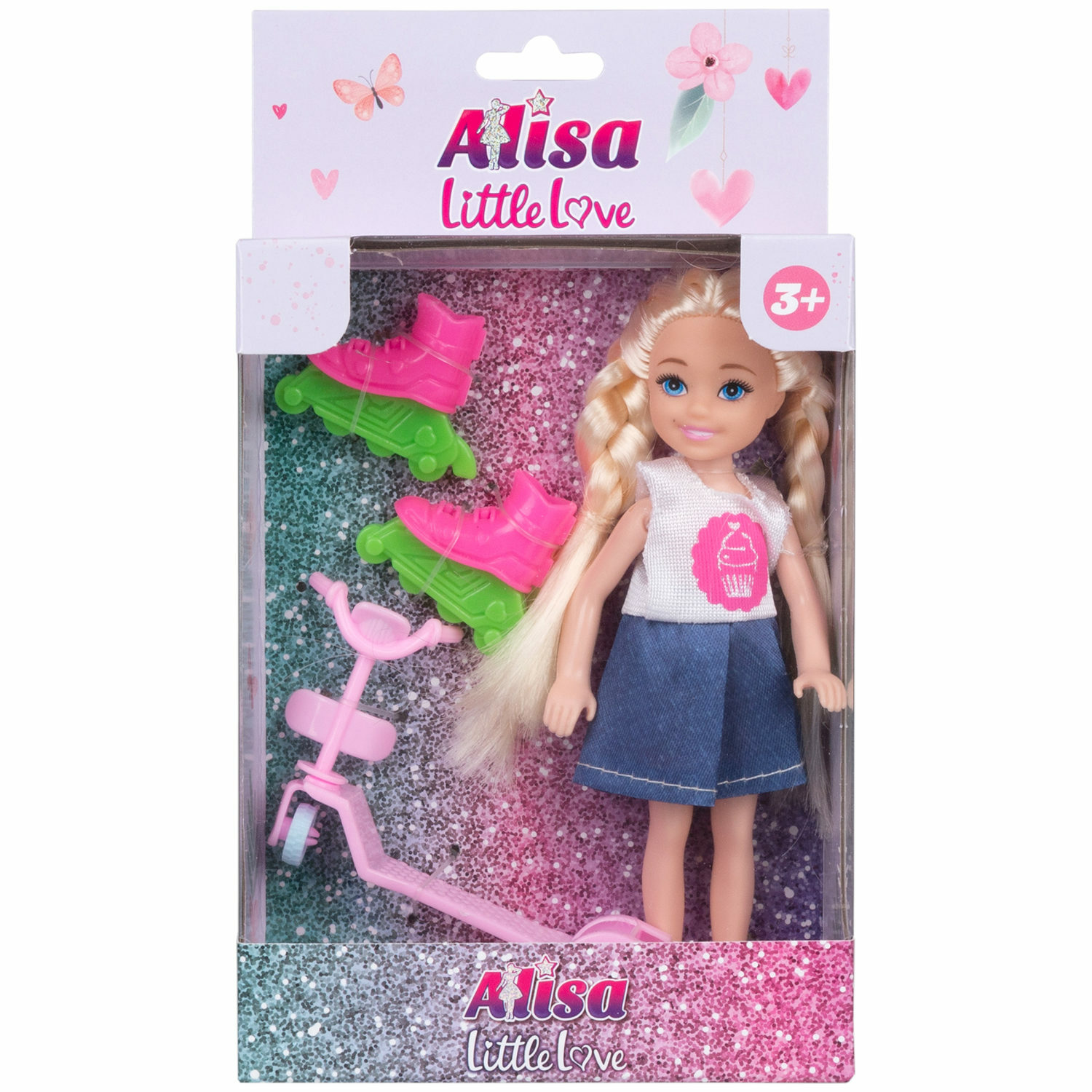 Кукла детская 1TOY Alisa Little Love блондинка с косичками маленькая мини 14 см Т24370 - фото 1