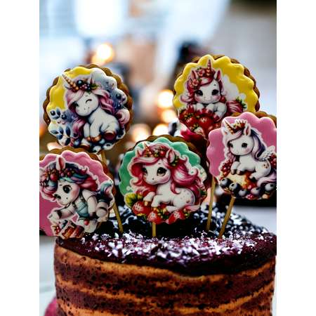 Имбирные пряники на торт Art Sweets Единороги 5 шт