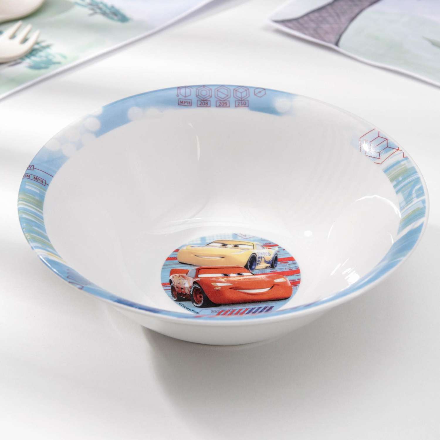 Набор посуды детский Sima-Land Тачки Светофор миска кружка тарелка - фото 4