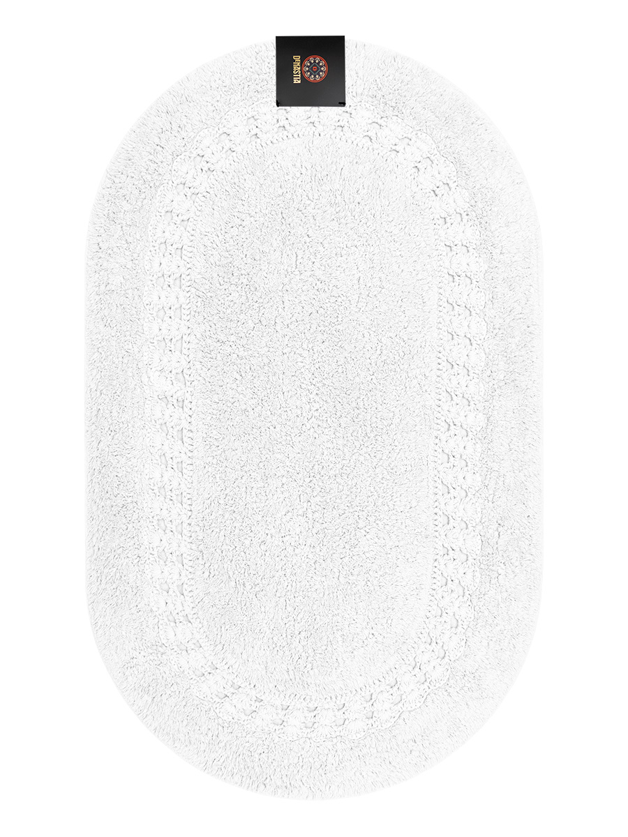 Коврик для ванной DeNASTIA 60x100 хлопок белый M111288 - фото 3