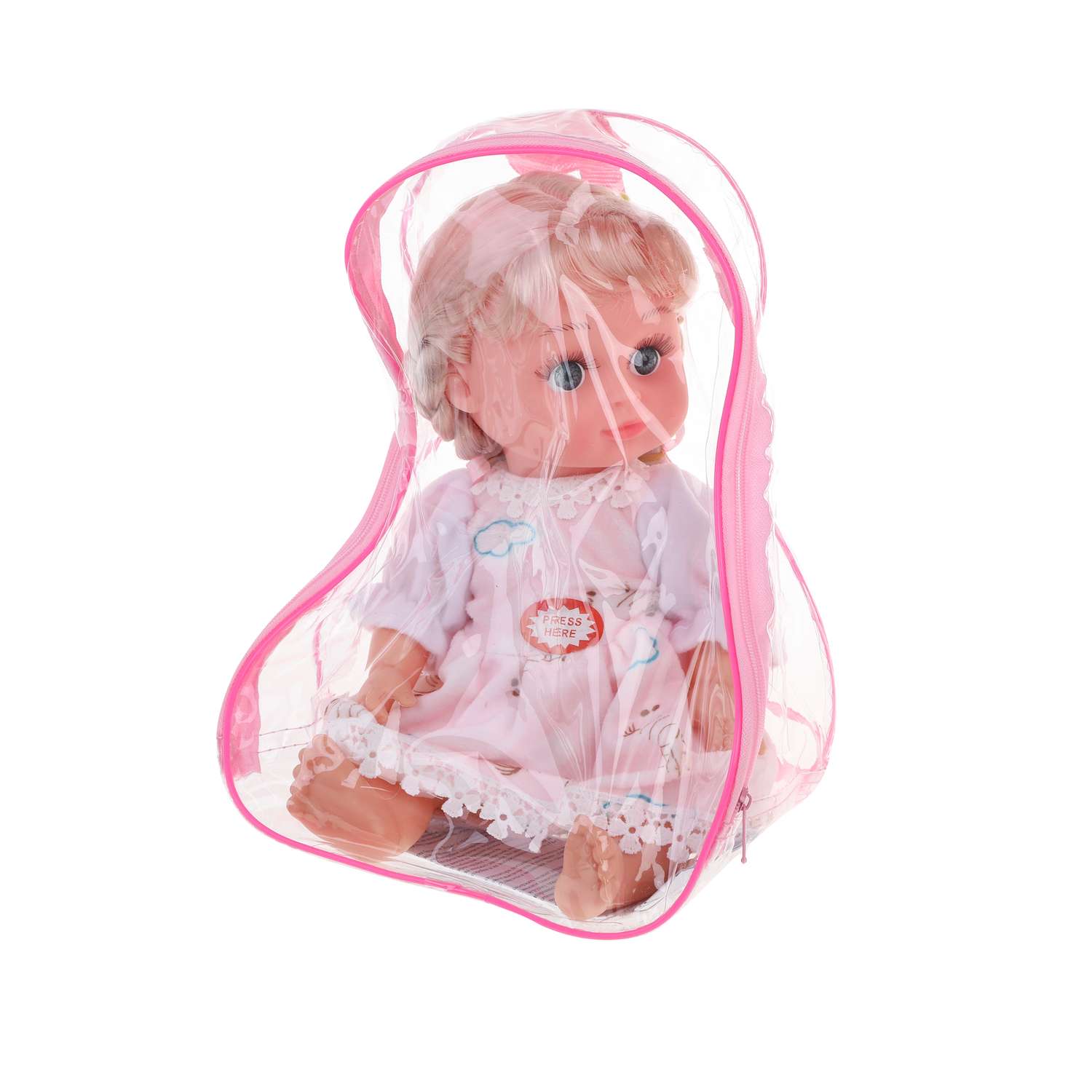 Кукла для девочек Наша Игрушка 31 см озвученная в рюкзаке 654057 - фото 3
