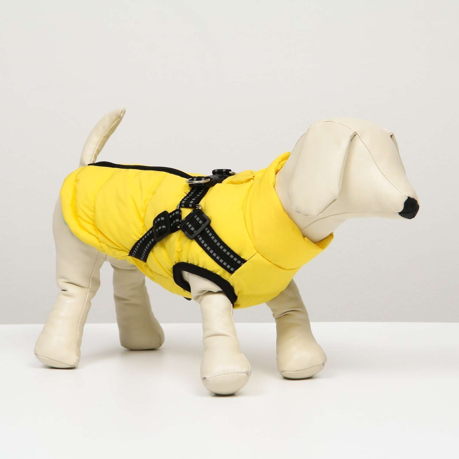 Куртка для собак Sima-Land со шлейкой размер 12 лимонная - фото 2
