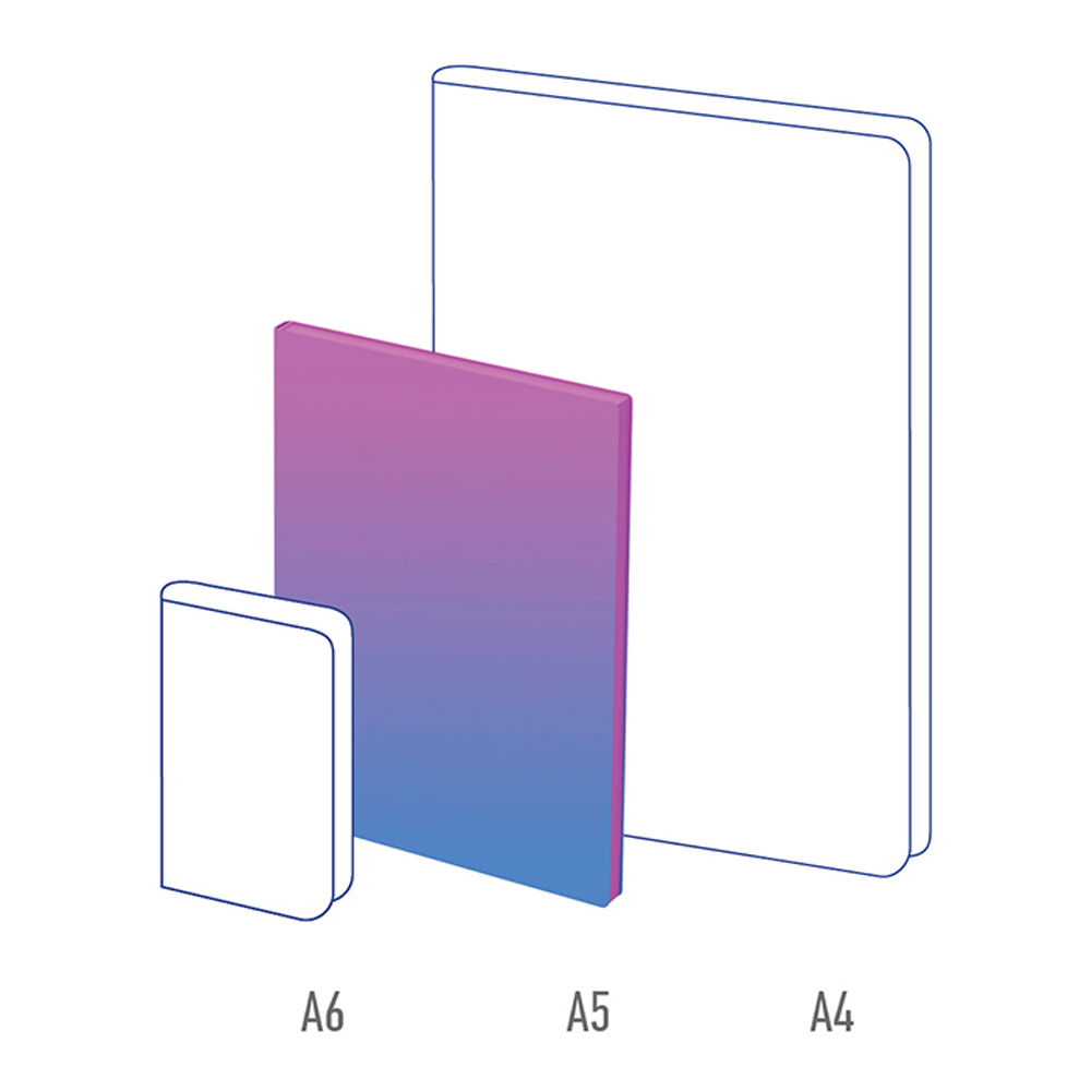 Записная книжка А5 Berlingo 80 л кожзам Radiance черный срез розовый/голубой градиент - фото 4