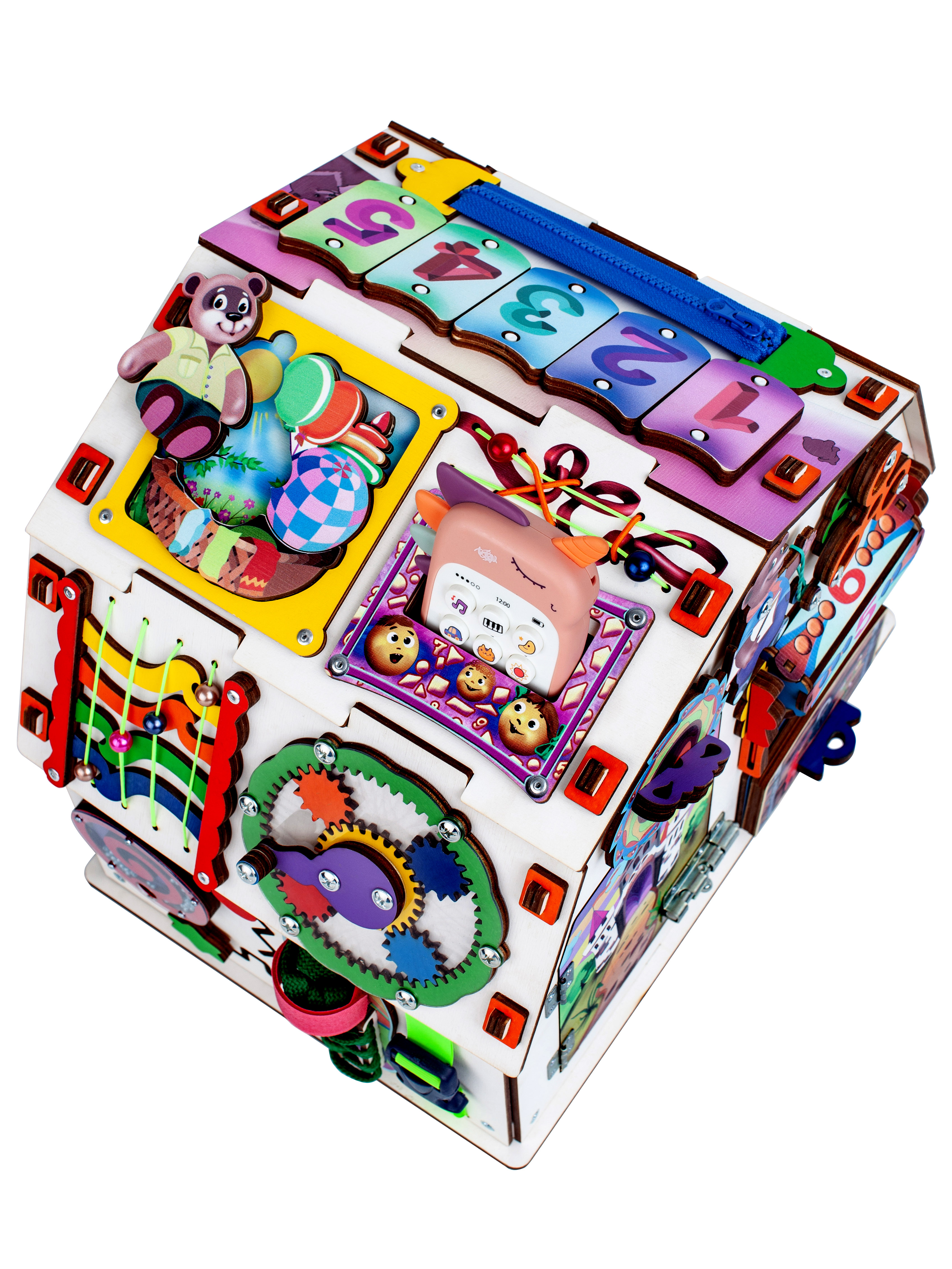 Бизиборд Jolly Kids Развивающий домик со светом Телефончик - фото 8
