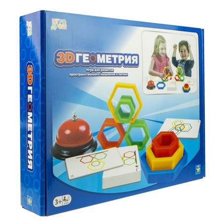 Игра настольная монтессори 1TOY Игродром 3D Геометрия