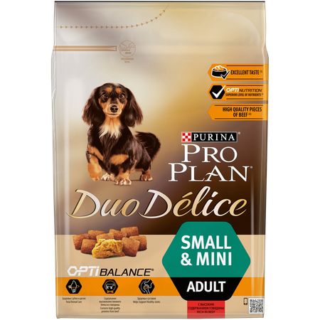 Корм для собак Purina Pro Plan 2.5кг Duo Delice мелких и карликовых пород с высоким содержанием говядины