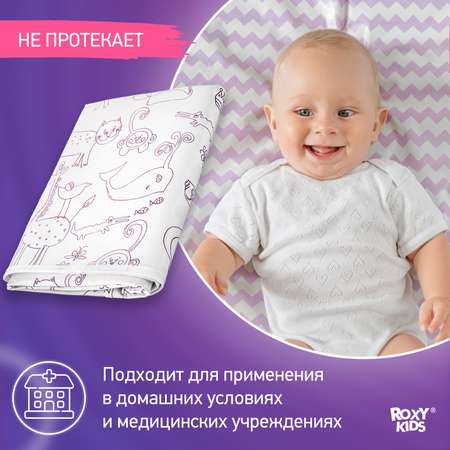 Клеенка-наматрасник ROXY-KIDS подкладная с резинками-держателями 70х100 см цвет белый желто-синий 2 шт