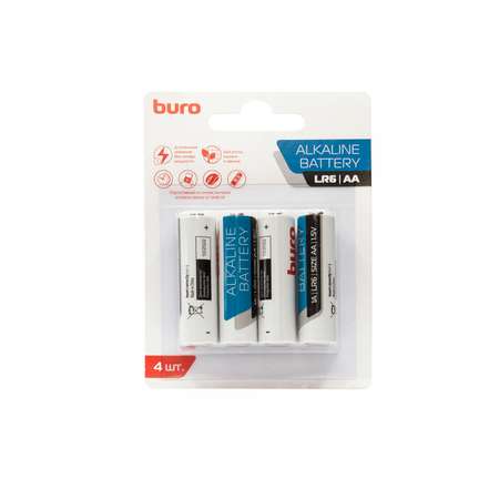 Батарейки Buro Alkaline LR6 AA 4шт 1776118