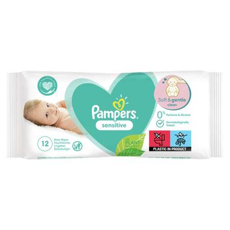 Салфетки влажные Pampers Sensitive Travel 12шт