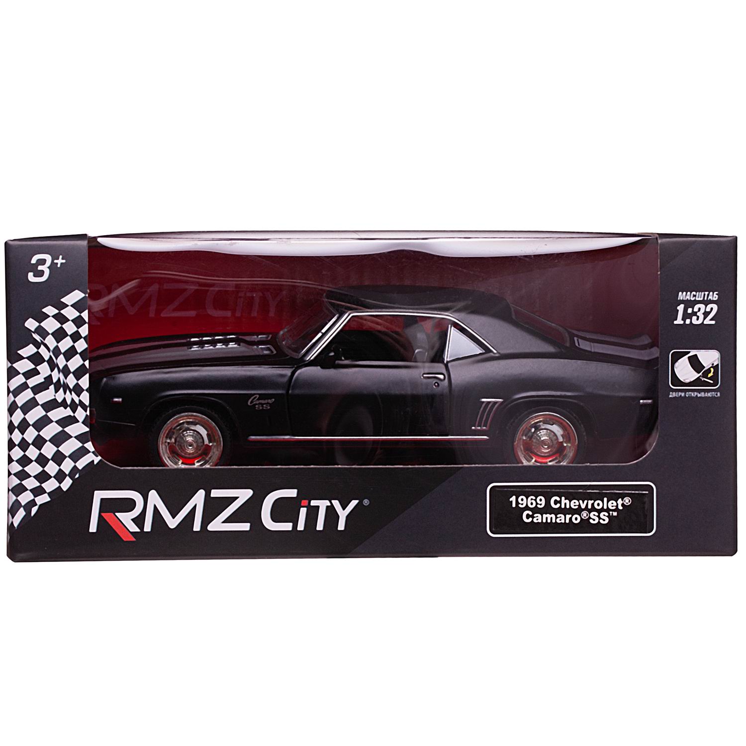 Машина металлическая RMZ City 1:32 Chevrolet Camaro 1969, инерционная, серый матовый