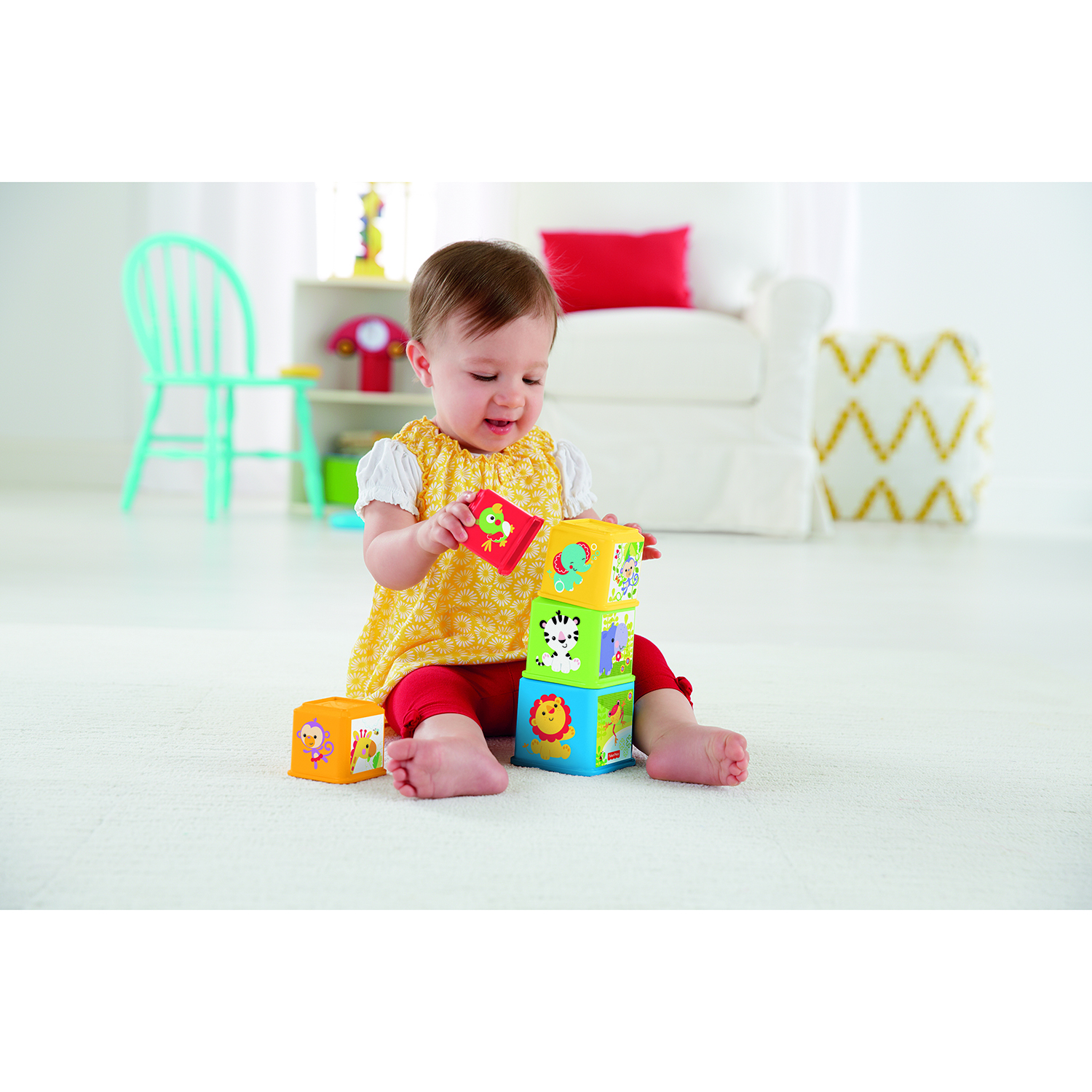 Пирамидка Fisher Price Стаканчики Веселые животные - фото 6