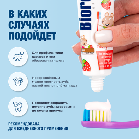 Зубная паста Biorepair Kids с экстрактом земляники 50 мл