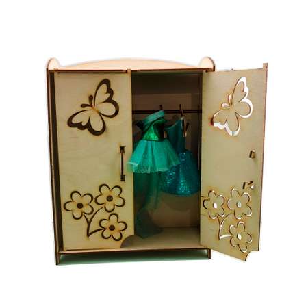 Детский игрушечный шкаф Amazwood с вешалками