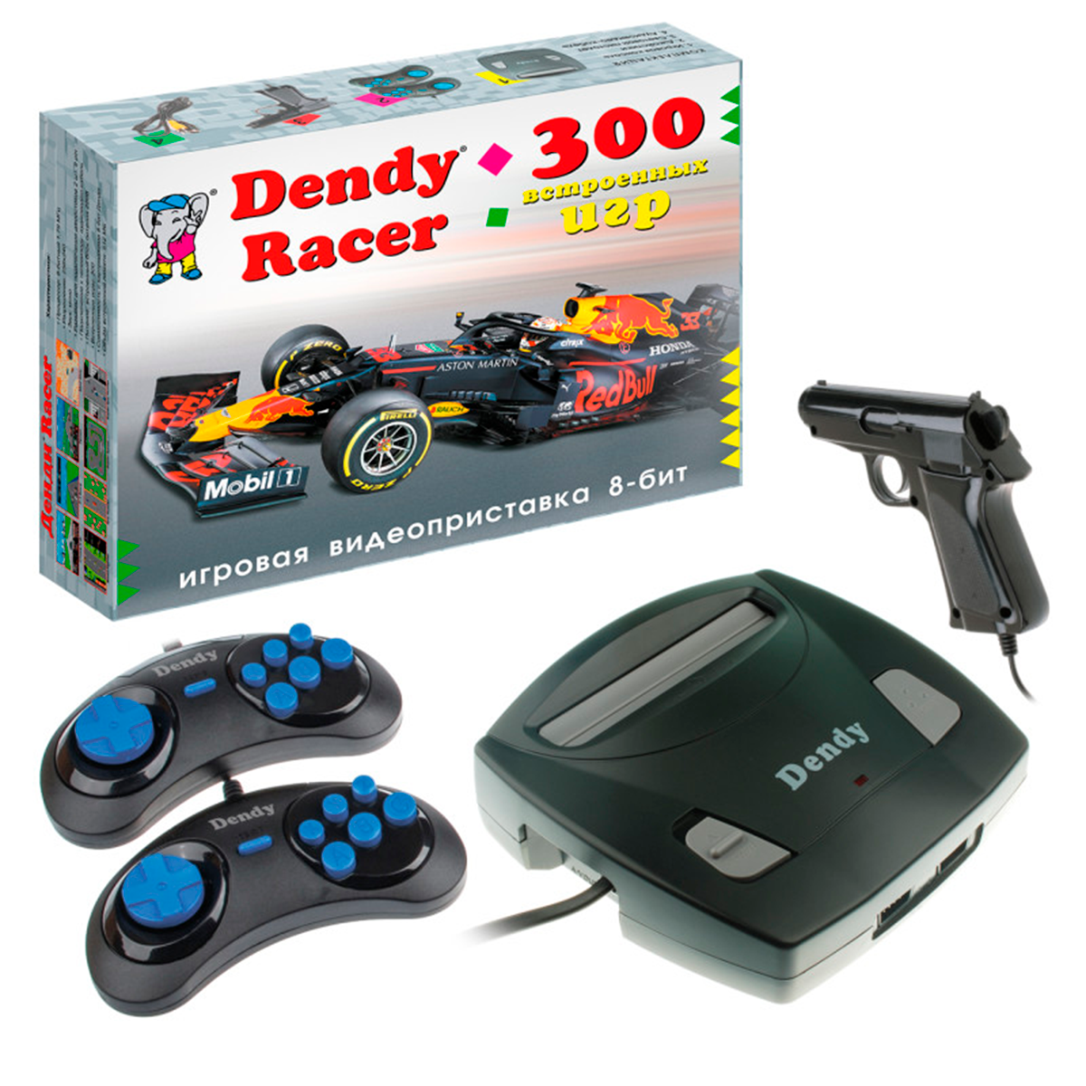 Игровая приставка Dendy Racer 300 игр и световой пистолет купить по цене  2900 ₽ в интернет-магазине Детский мир