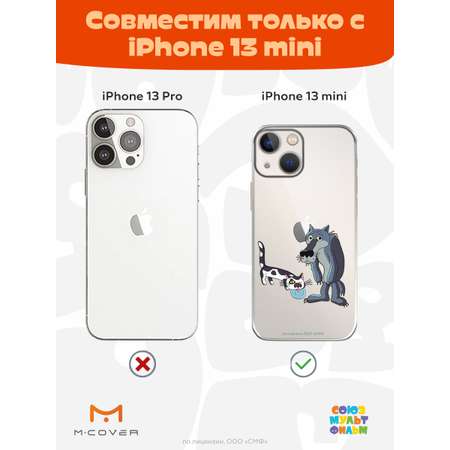 Силиконовый чехол Mcover для смартфона Apple iPhone 13 mini Союзмультфильм Кот и волк