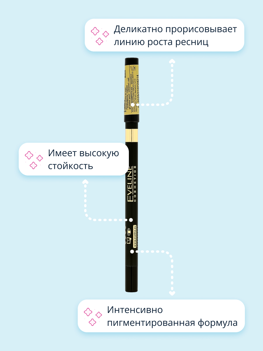 Карандаш для глаз EVELINE Variete gel eye liner тон 01 pure black - фото 2