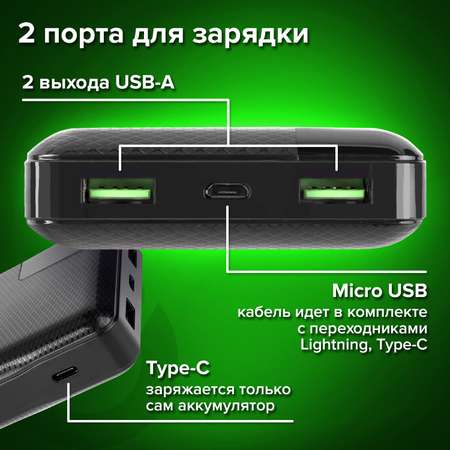 Аккумулятор Sonnen внешний 20000 mAh Powerbank Q60P Быстрая Зарядка 2USB