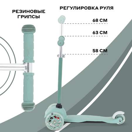 Самокат 3-х колесный детский Rant Jetty Green