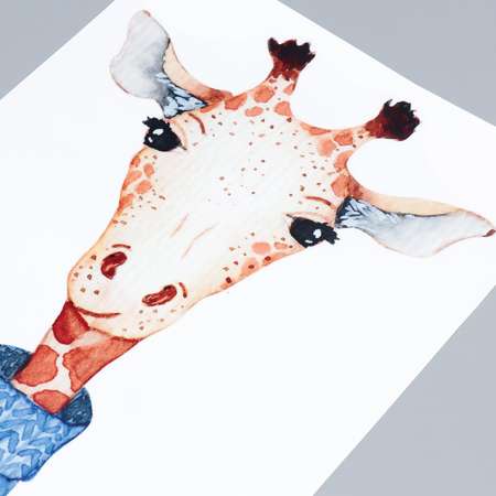 Наклейка Zabiaka пластик интерьерная цветная «Жираф в синем свитере» 59х25 см