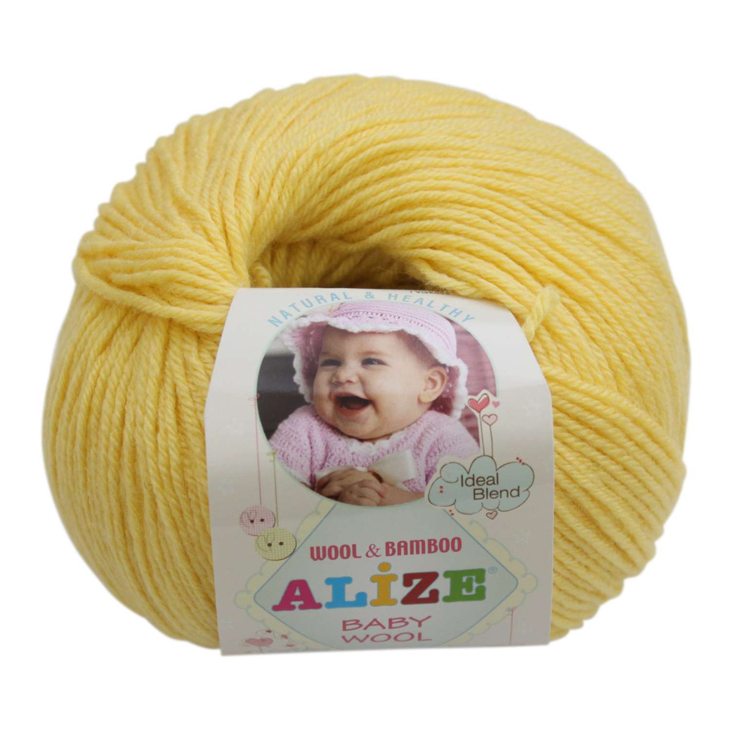 Пряжа для вязания Alize baby wool бамбук шерсть акрил мягкая 50 гр 175 м 187 светлый лимон 10 мотков - фото 3