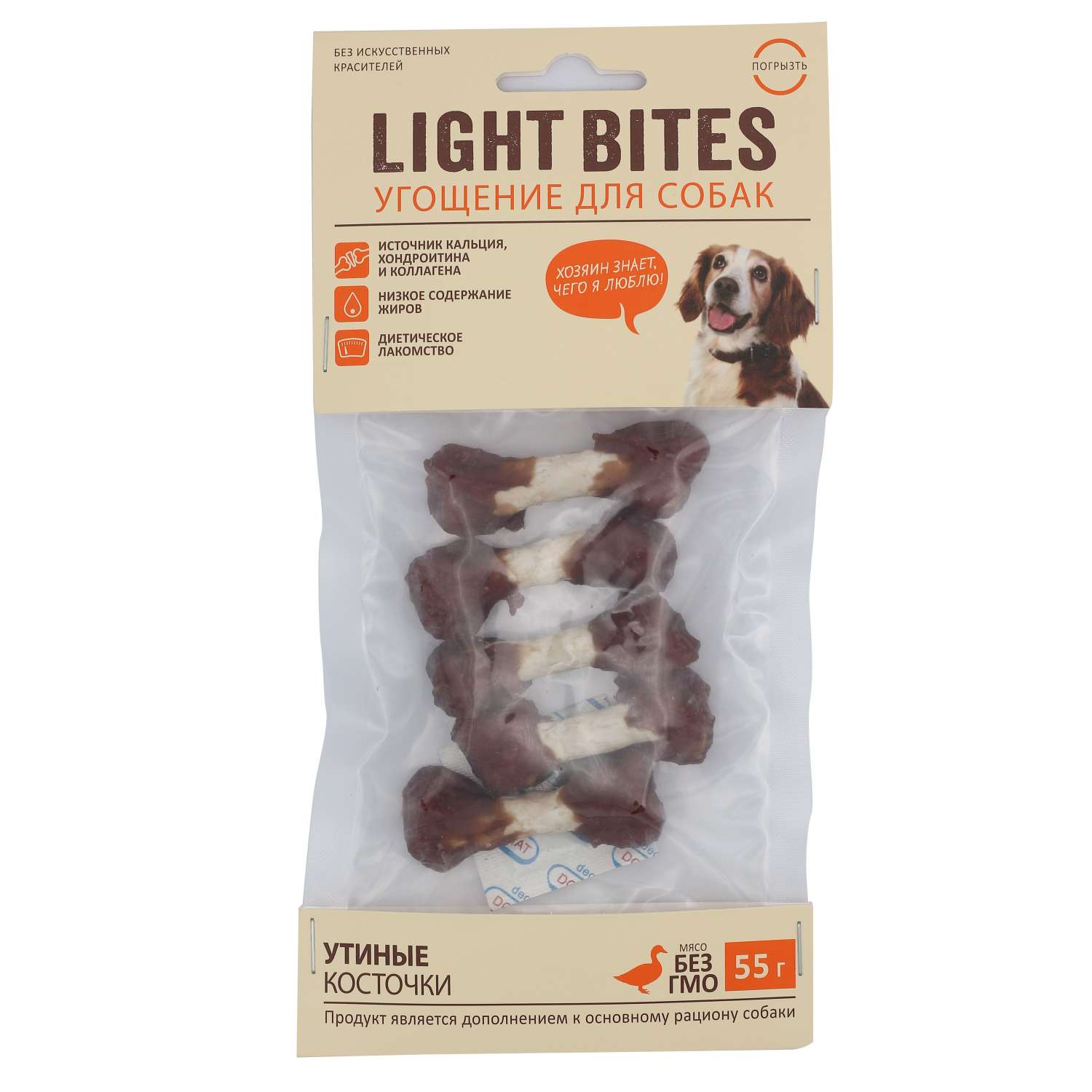 Лакомства для собак Light Bites 55г Косточки из утки LB007 LIGHT BITES - фото 1