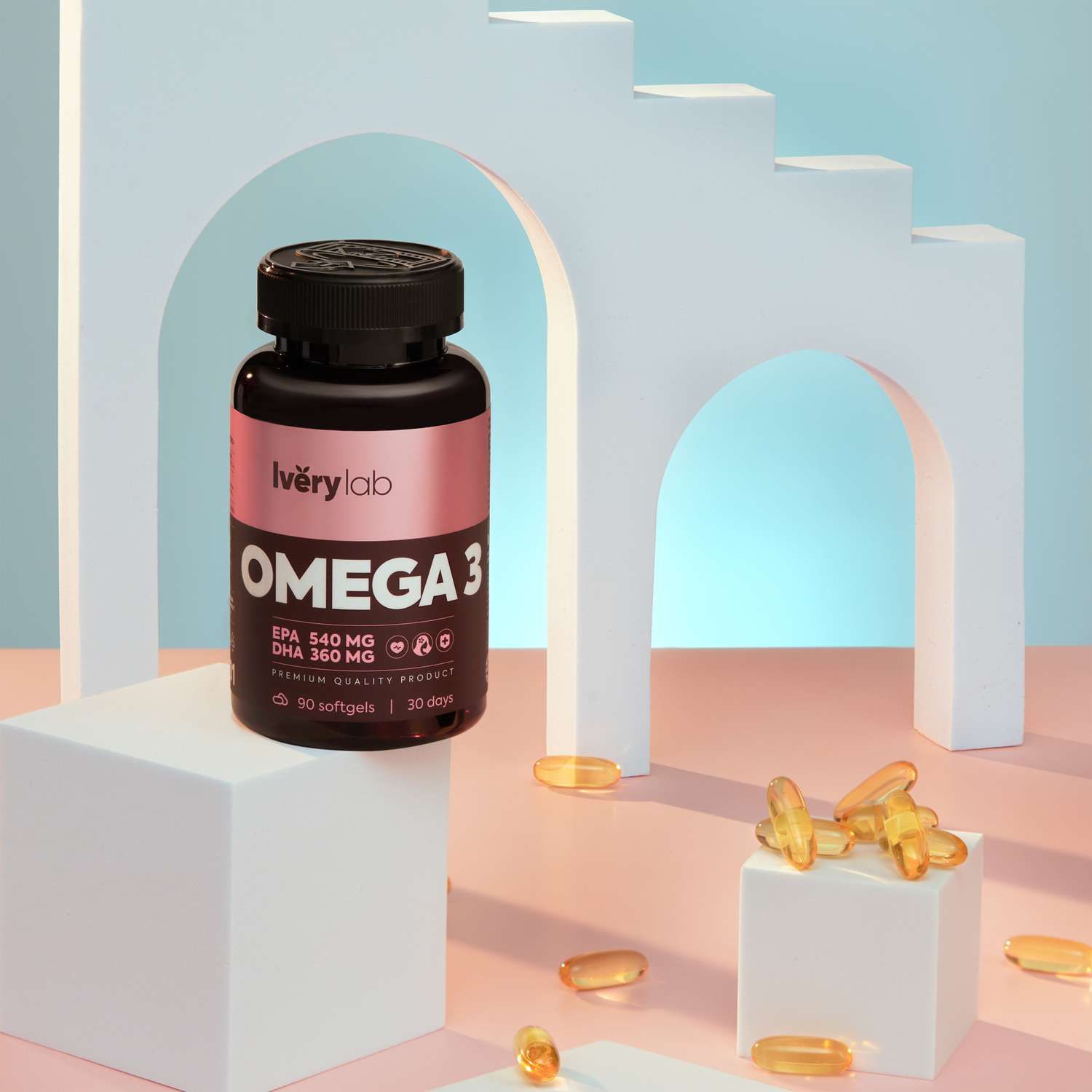 БАД Iverylab Комплекс Омега-3 жирных кислот Omega 3 90 капсул - фото 2