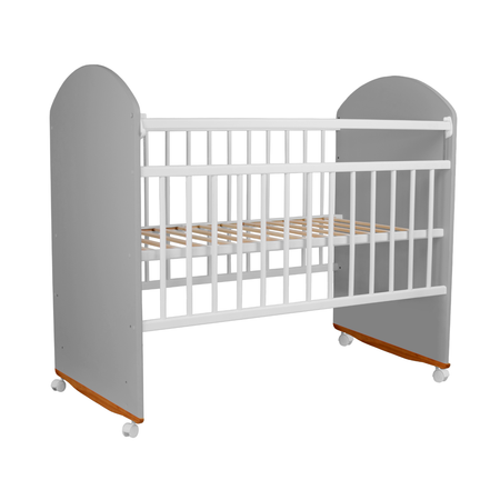 Кроватка Азбука Кроваток качалка на колесах для новорожденных Bellucci 120 60 серый