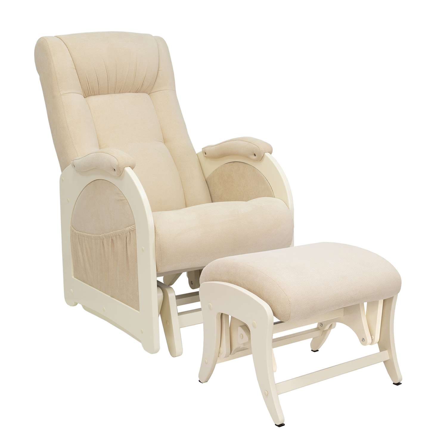 Кресло для кормления Milli с пуфом Joy Дуб шампань / ткань Verona Vanilla - фото 1