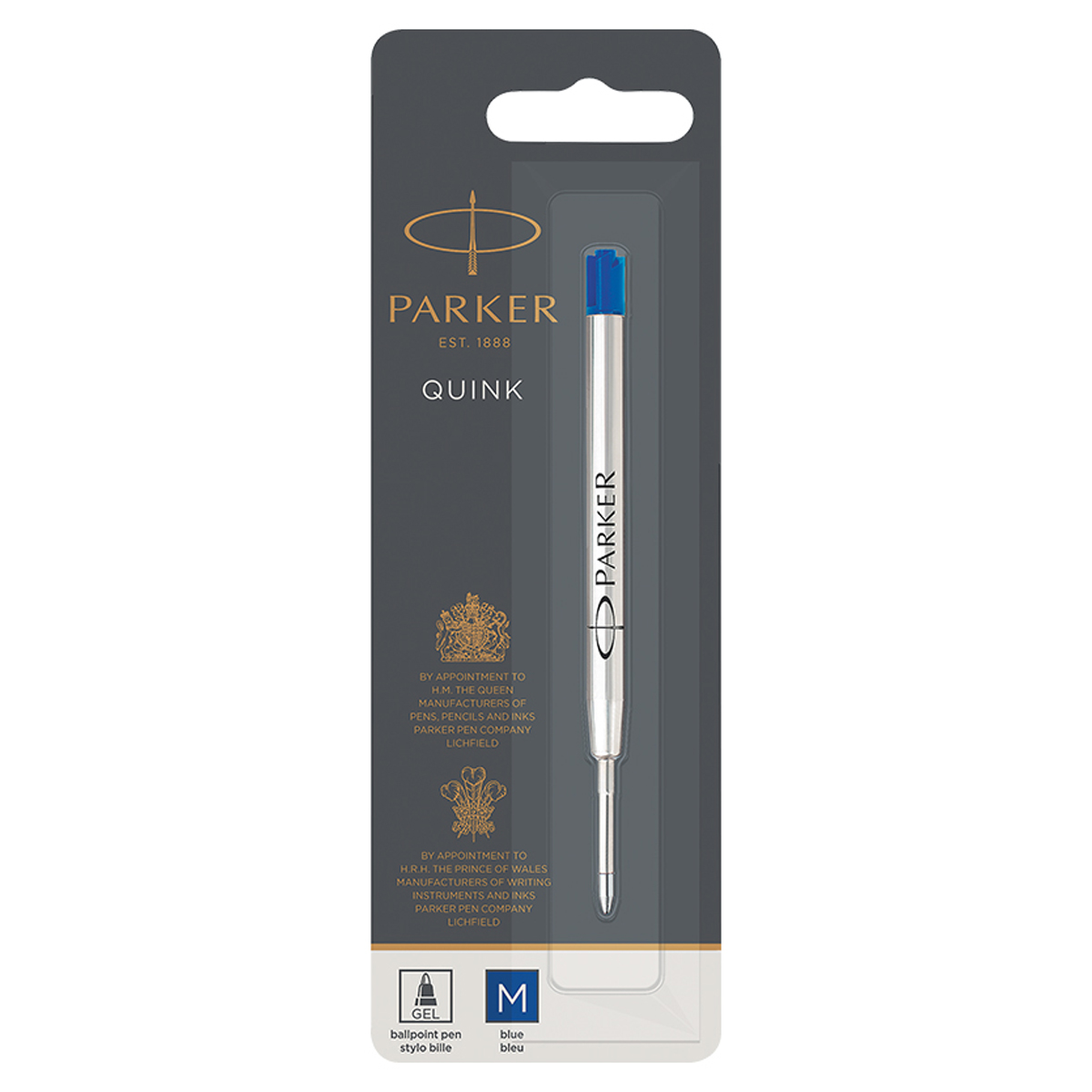 Стержень шариковый PARKER объемный QuinkFlow Ball Point синий метал корпус - фото 1