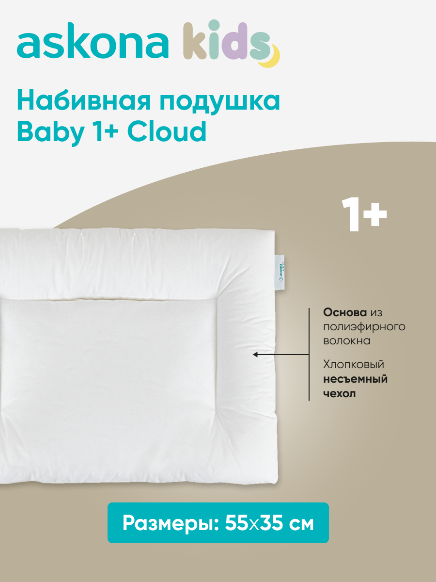 Подушка анатомическая детская askona kids Baby 1+ Cloud - фото 3