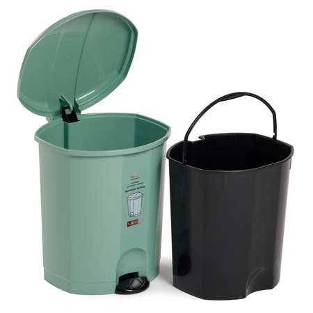 Контейнер elfplast для мусора с педалью оливковый 7 л
