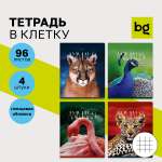 Тетрадь BG 96л А5 клетка Животные глянцевая ламинация